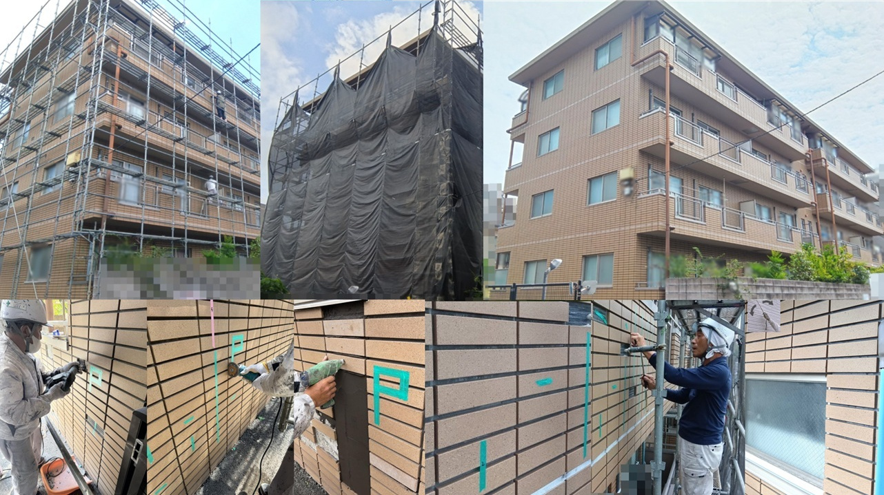 築33年(RC構造)のマンション、大規模改修工事中